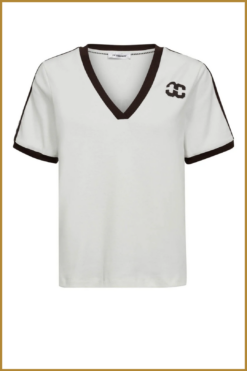 Alternative view of CO COUTURE-EdgeCC Stripe V-Tee wine-COC250013