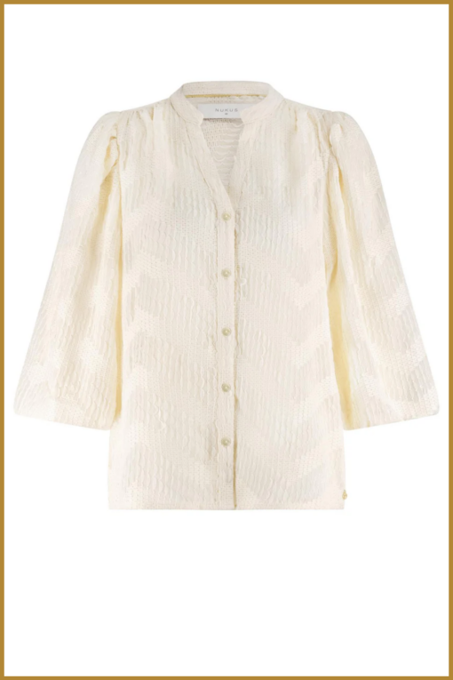 Nukus-Rosie blouse off white-NUK250110 - Afbeelding 2
