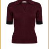 CO COUTURE- BonnyCC Polo SS Knit wine-COC250017