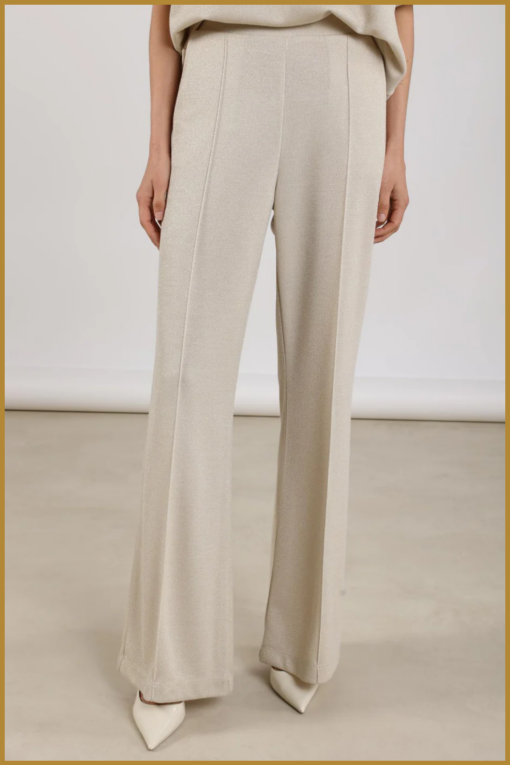 Nukus-Hella pants lurex sand-NUK250118