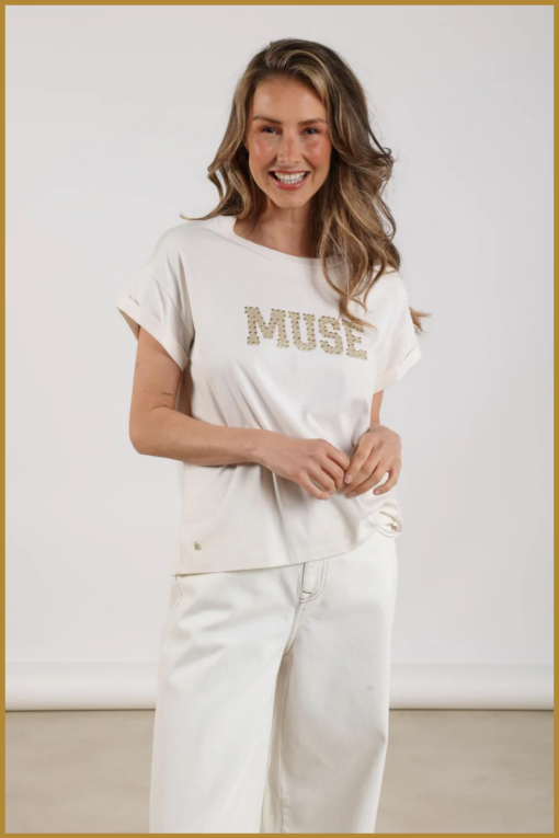 Nukus-Lou shirt off white gold-NUK250115