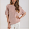 Nukus-Merla top lurex Dusty pink-NUK250107
