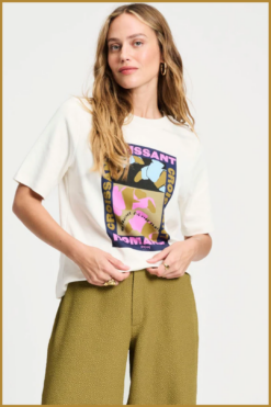 POM -TSHIRT - Croissant Romance wit-POM250077