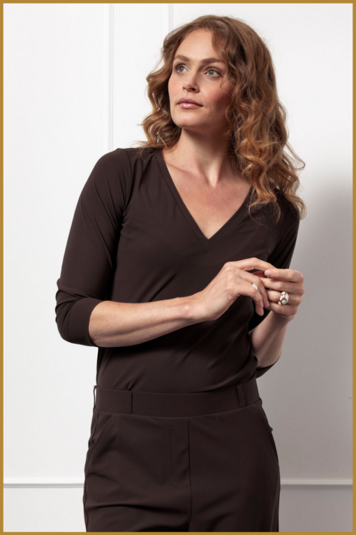 STUDIO ANNELOES- Emma top espresso -STU250061