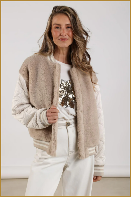 Nukus-Bianca jacket sand off white-NUK250152