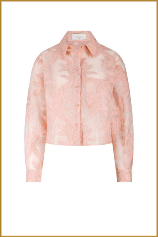 Nukus-Sorrento blouse flower Dusty pink-NUK250111 - Afbeelding 2