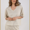 Nukus top Flo top lurex sand – zandkleurige lurex top