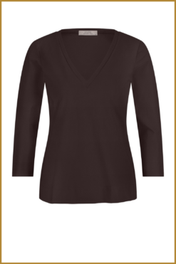 Alternative view of STUDIO ANNELOES- Emma top espresso -STU250061