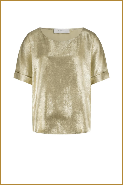 Nukus-irene top shiny gold-NUK250104 - Afbeelding 2
