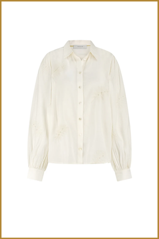 Nukus-Milanova blouse pearl off white-NUK250109 - Afbeelding 2