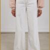 Nukus broek Abby pants denim embroidery wit – witte katoenpantalon