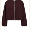 CO COUTURE-LunaCC Balloon Zip Jacket wine-COC250014