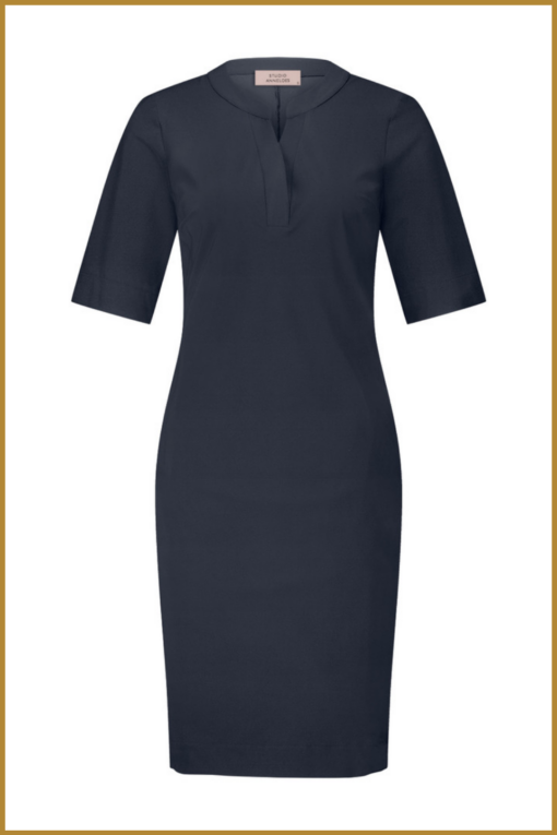 STUDIO ANNELOES- Simpicity ssl dress dark blue-STU250077 - Afbeelding 2