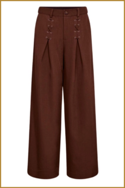 CO COUTURE-  LunaCC Eyelet Wide LL Pant wine-COC250015