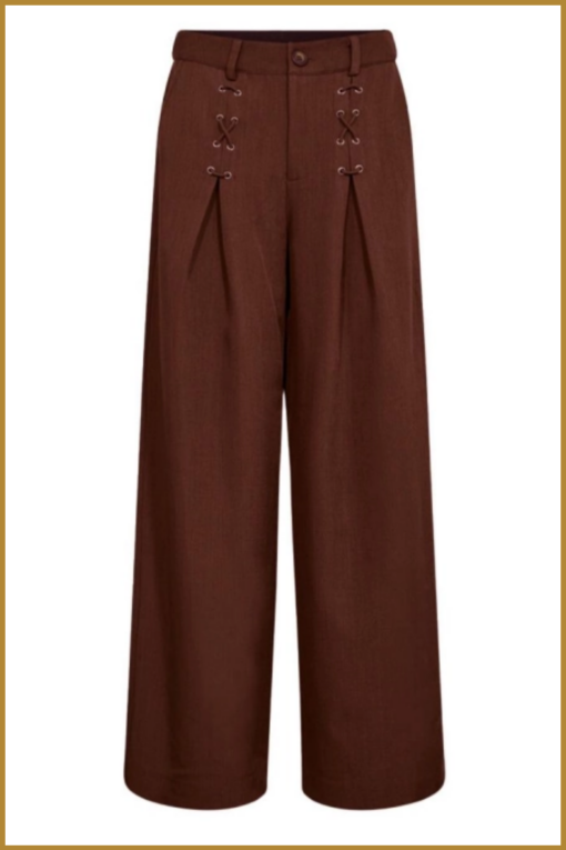 CO COUTURE-  LunaCC Eyelet Wide LL Pant wine-COC250015