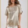 nukus top irene shiny gold dames top goud – Nukus Irene top in goud