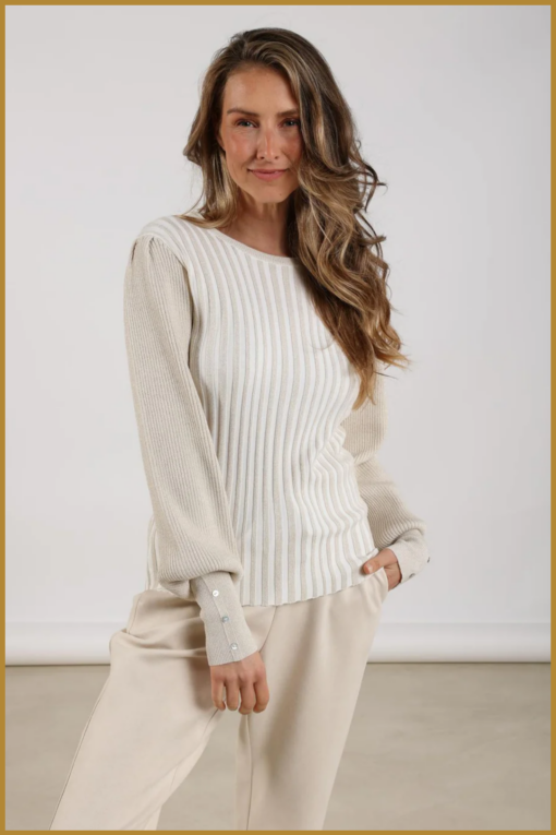 Nukus-Mulberry pullover lurex off white-NUK250114