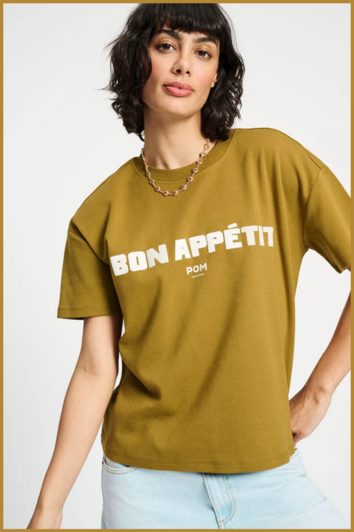 POM- TSHIRT - Bon Appétit bruin-POM250076