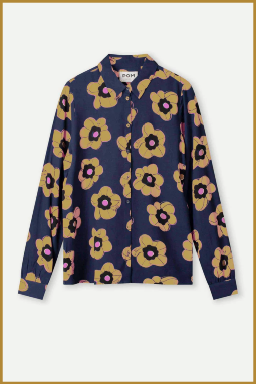 POM-  BLOUSE - Mila Fleurs Parfaites blue-POM250079 - Afbeelding 2