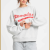 POM Amsterdam Sweater Pomodori Grijs – dames trui met rode print van biologisch katoen