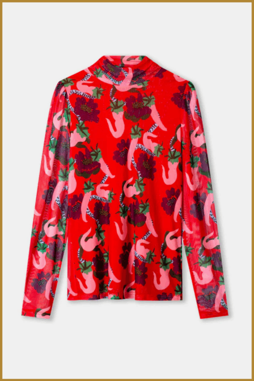 POM- TURTLENECK - Picnic Delight rood-POM250085 - Afbeelding 2
