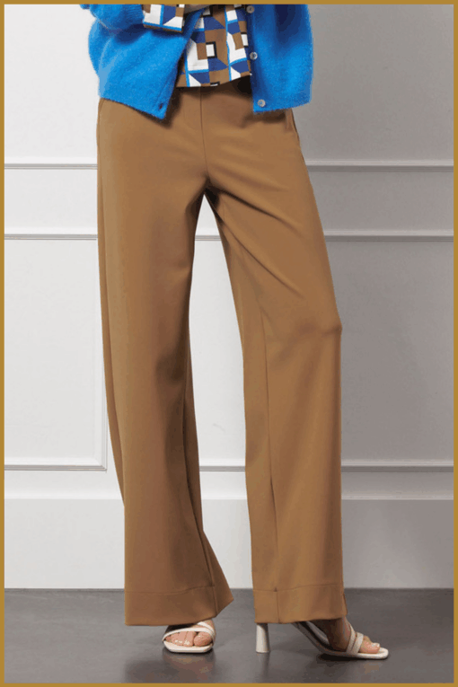 STUDIO ANNELOES-   Lexie bonded trousers caramel-STU250070