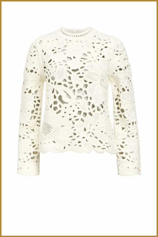 OBJECT-  OBJDEYSI KNIT REG L/S PULLOVER offwhite-OBJ250052 - Afbeelding 2