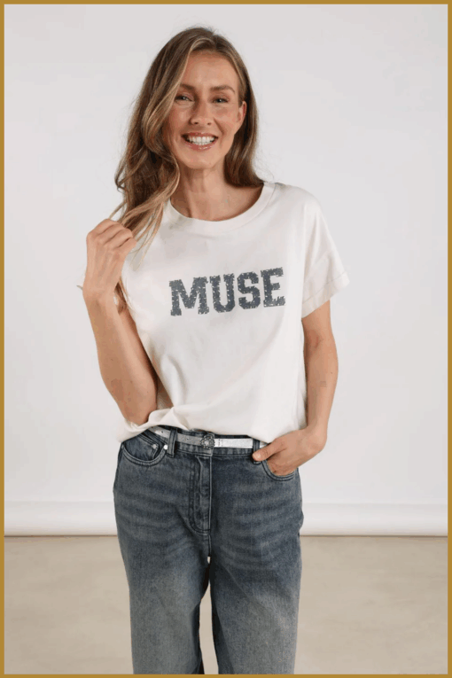 Nukus-Lou shirt off white antracite-NUK250144
