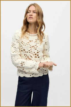 Object Pullover gehaakt trui Cloud Dancer