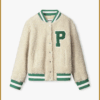 POM- JACKET - Teddy Baseball Ecru -POM250098