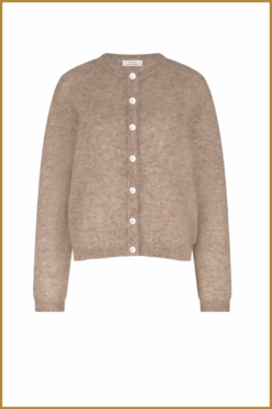 Alternative view of STUDIO ANNELOES-  Bibi mohair cardigan latte-STU250075