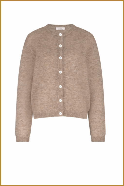 STUDIO ANNELOES-  Bibi mohair cardigan latte-STU250075 - Afbeelding 2