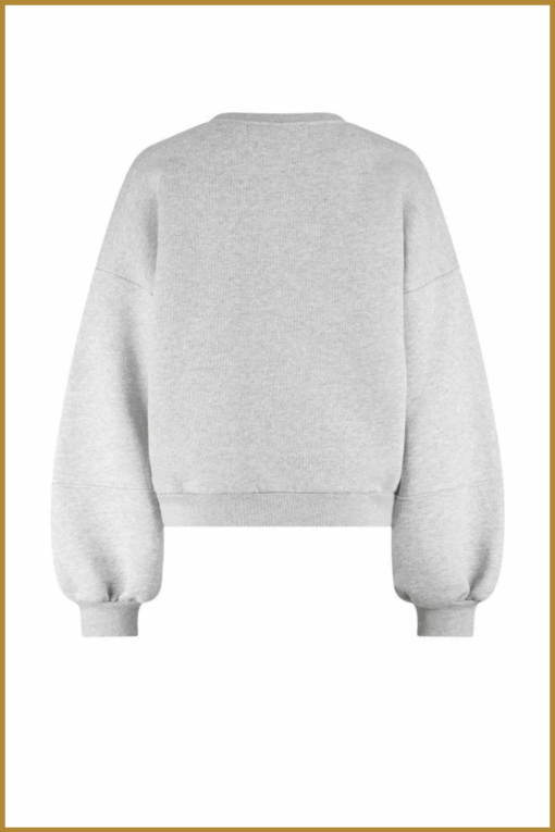 Nukus-Muse pullover grey melange-NUK250141 - Afbeelding 2