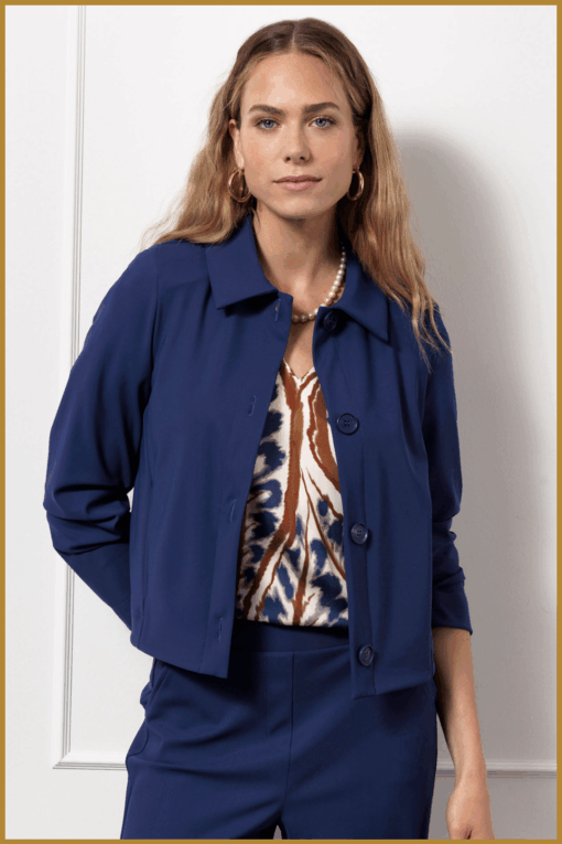 STUDIO ANNELOES- Hilly bonded jacket-ink blue-STU250074