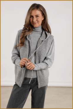 Nukus Lilly gilet zipper grey