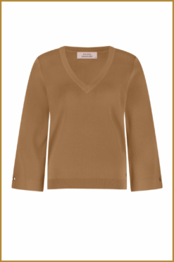 Alternative view of STUDIO ANNELOES-Linay 3/4 sleeve pullover caramel-STU250072