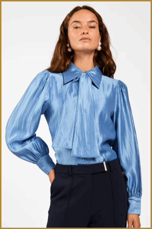 AAIKO-  VERONNE TIE SHIMM RAYblauw-AAI250056