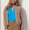 Studio Anneloes Bibi Mohair vest cardigan latte – dames vest in beige