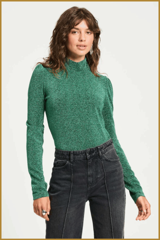 POM-  TURTLENECK - Glitter Pine Green sp9281 POM250086
