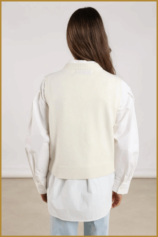 Nukus-Intarsia spencer off white-NUK250146 - Afbeelding 2