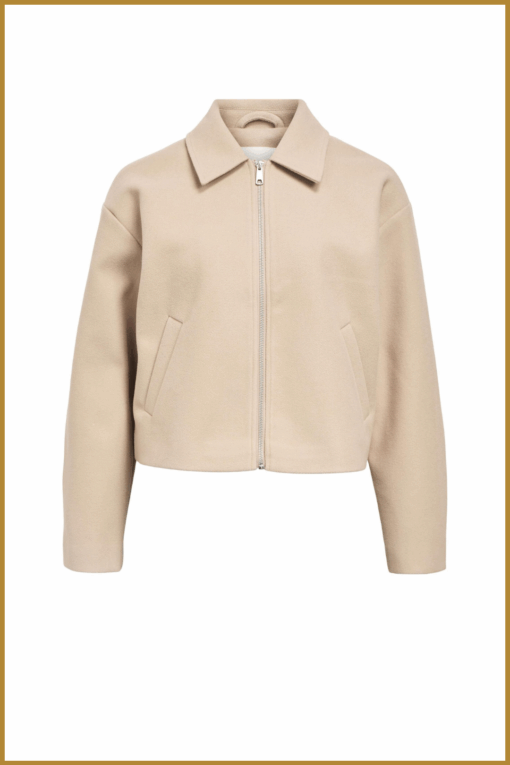 OBJECT--OBJPOLLY L/S SHORT JACKET beige-OBJ250048 - Afbeelding 2