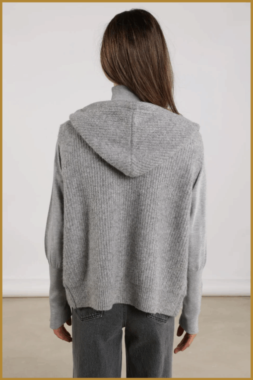 Nukus-Lilly gilet zipper grey-NUK250147 - Afbeelding 2