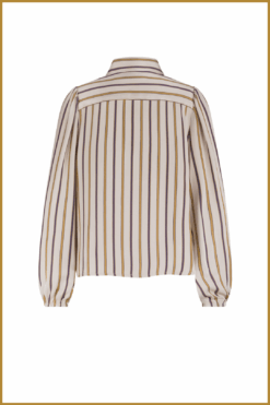 Alternative view of STUDIO ANNELOES-Lina stripe blouse caramel-STU250068