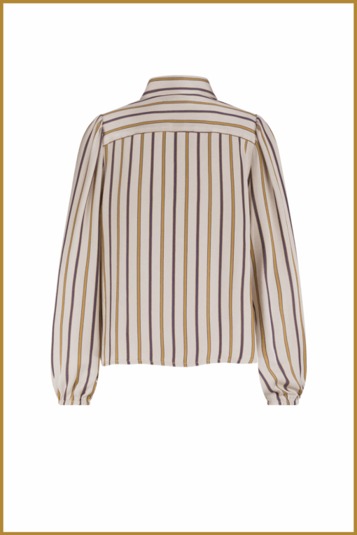 STUDIO ANNELOES-Lina stripe blouse caramel-STU250068 - Afbeelding 2