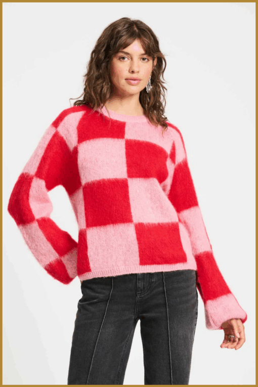 POM- PULLOVER - Checks (SP9311) red-POM250091
