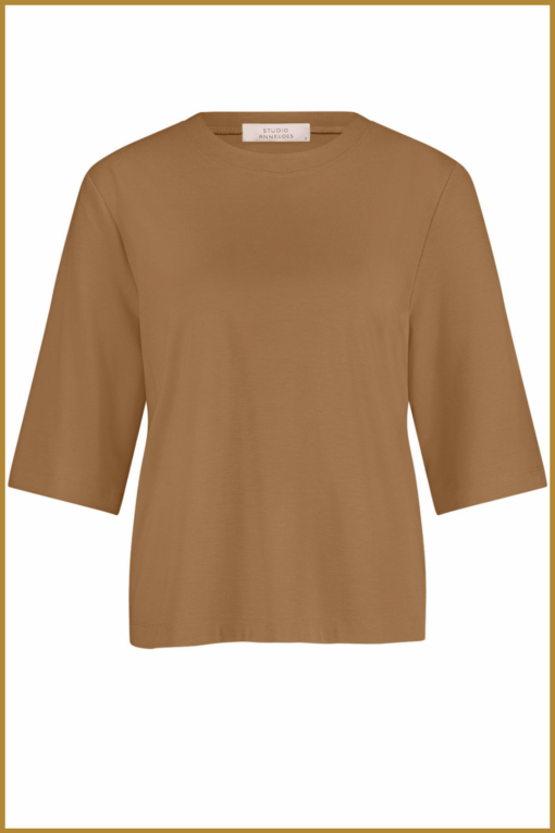 STUDIO ANNELOES- Fiore tshirt caramel-STU250071 - Afbeelding 2