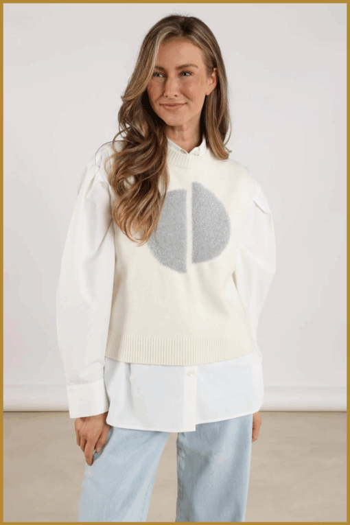 Nukus-Intarsia spencer off white-NUK250146