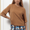Studio Anneloes Fiore T-shirt caramel – dames shirt met stretch