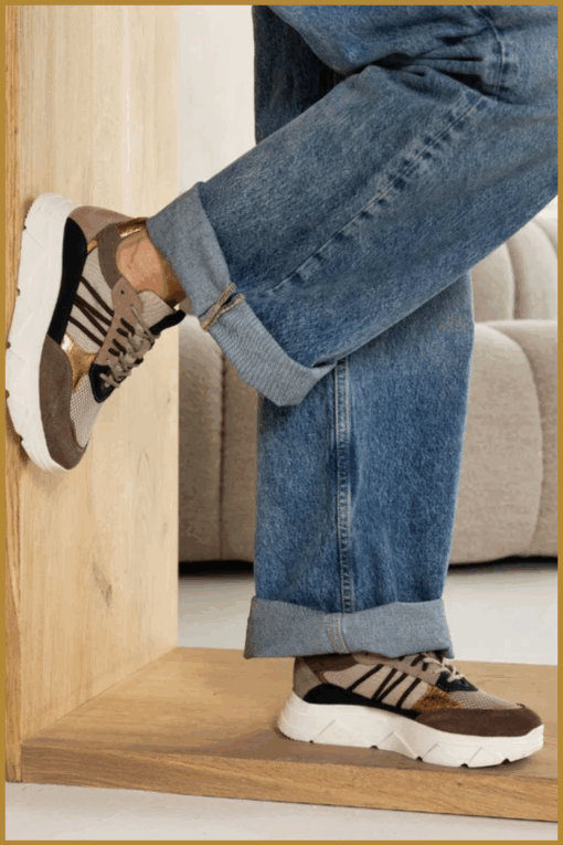 Tango schoen Kady fat 435 bruin – chunky sneaker met retro details