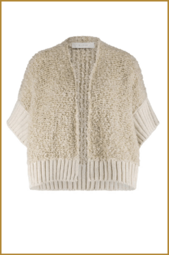 Alternative view of Nukus-Belle cardigan sand-NUK250130